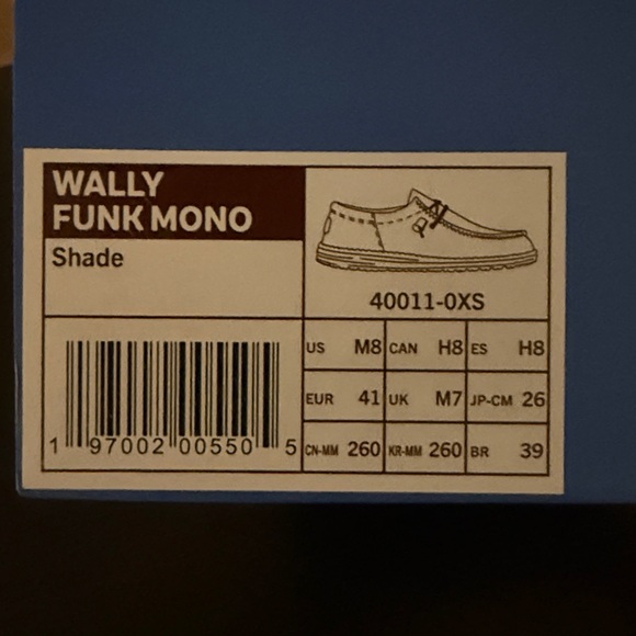Hey Dude Wally Funk Mono BRAND NEW - Picture 3 of 3